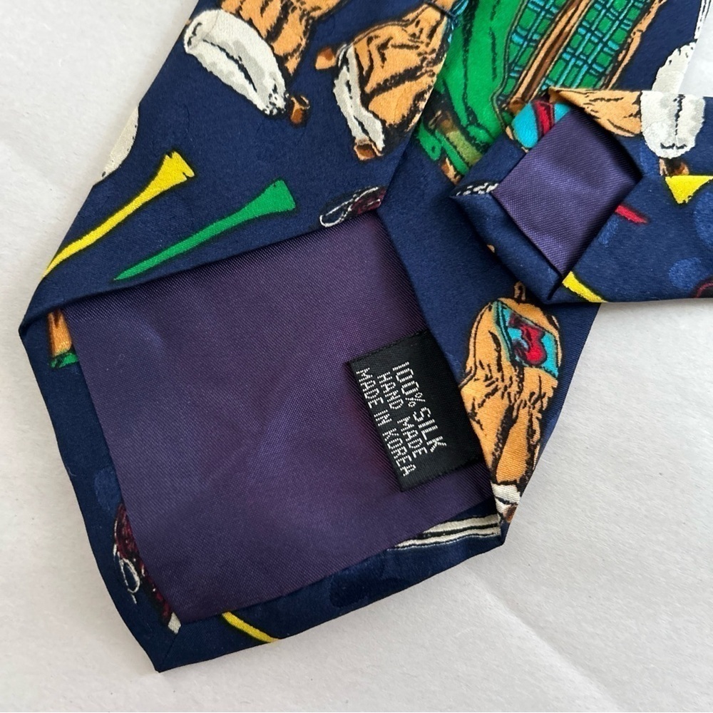 Addiction Golfing Tie Silk Tie With Great Vintage Golf Printing - Picture 4 of 5